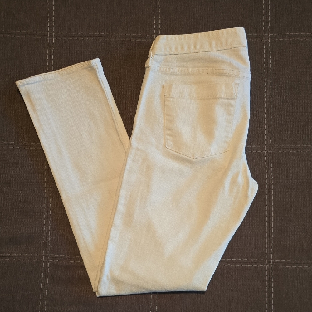 J. Crew Stretch Matchstick Skinny Leg White Denim Jeans Women's Size 29 Short